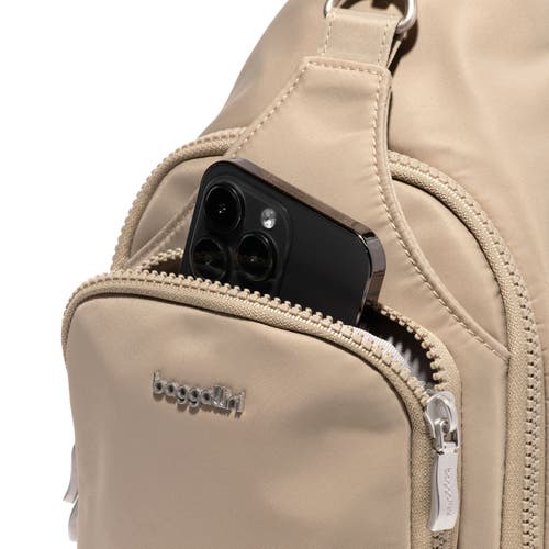 Baggallini Central Park Sling Bag In Taupe Twill