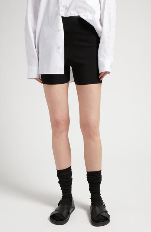 The Row Fastella Stretch Wool Blend Bike Shorts in Black 