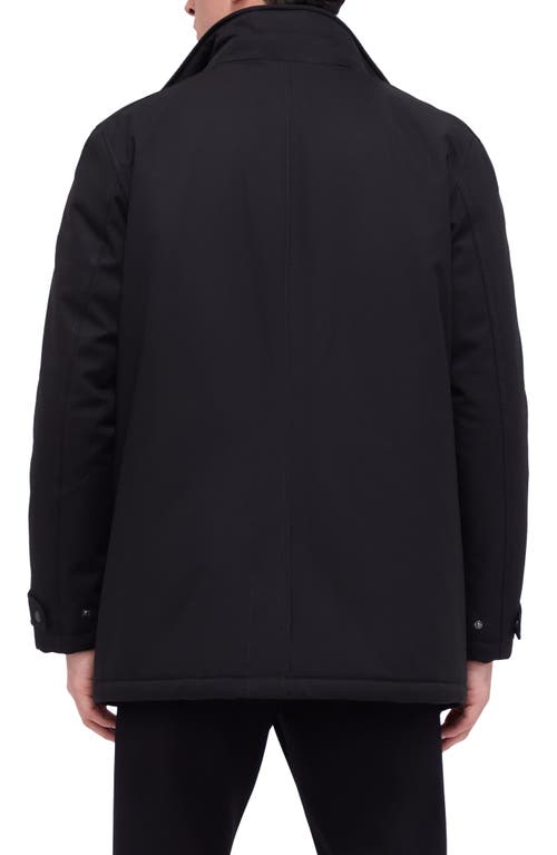 Shop Bugatchi Water Repellent Twill Jacket With Bib In Caviar