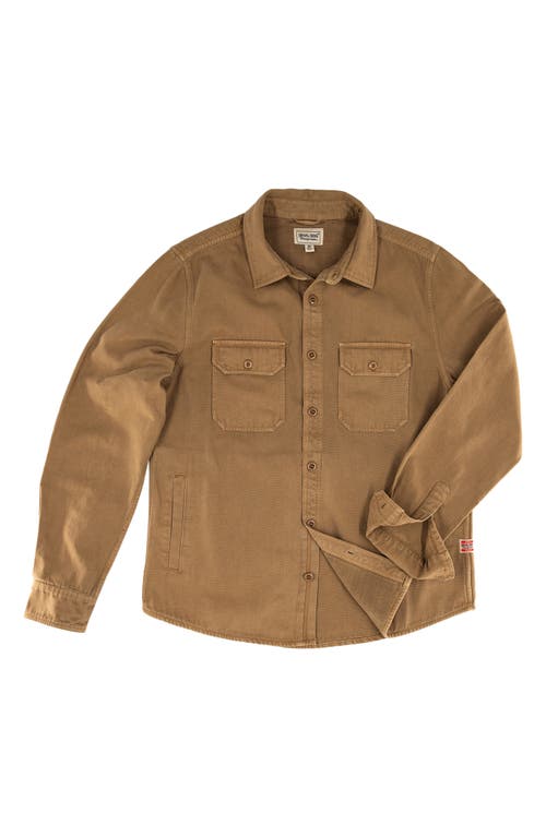 Shop Devil-dog Dungarees Cotton Canvas Shirt Jacket In Walnut