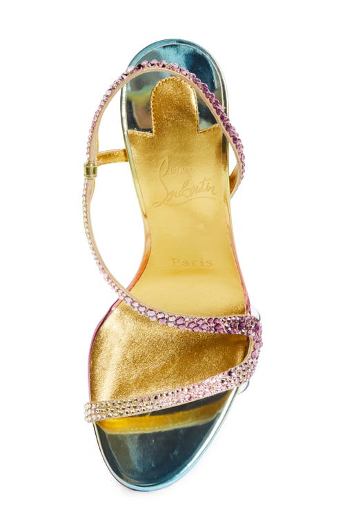 Shop Christian Louboutin Rosalie Iridescent Slingback Sandal In Boreal/multi/lin Gold