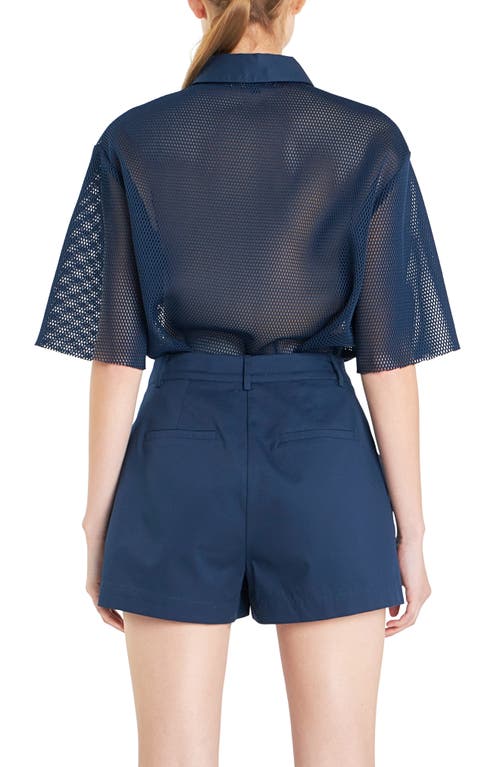 Grey Lab Pocket Mesh Shirt In Navy