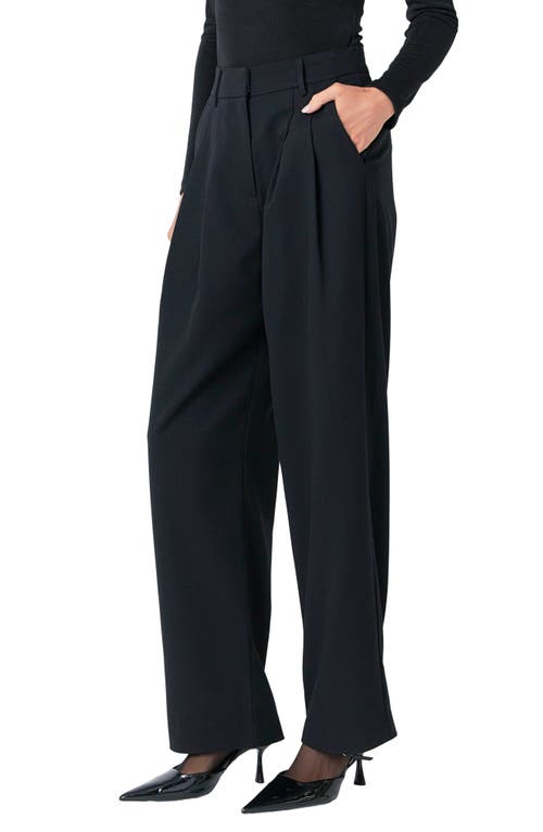 Shop Grey Lab Pleated Wide Leg Pants In Black