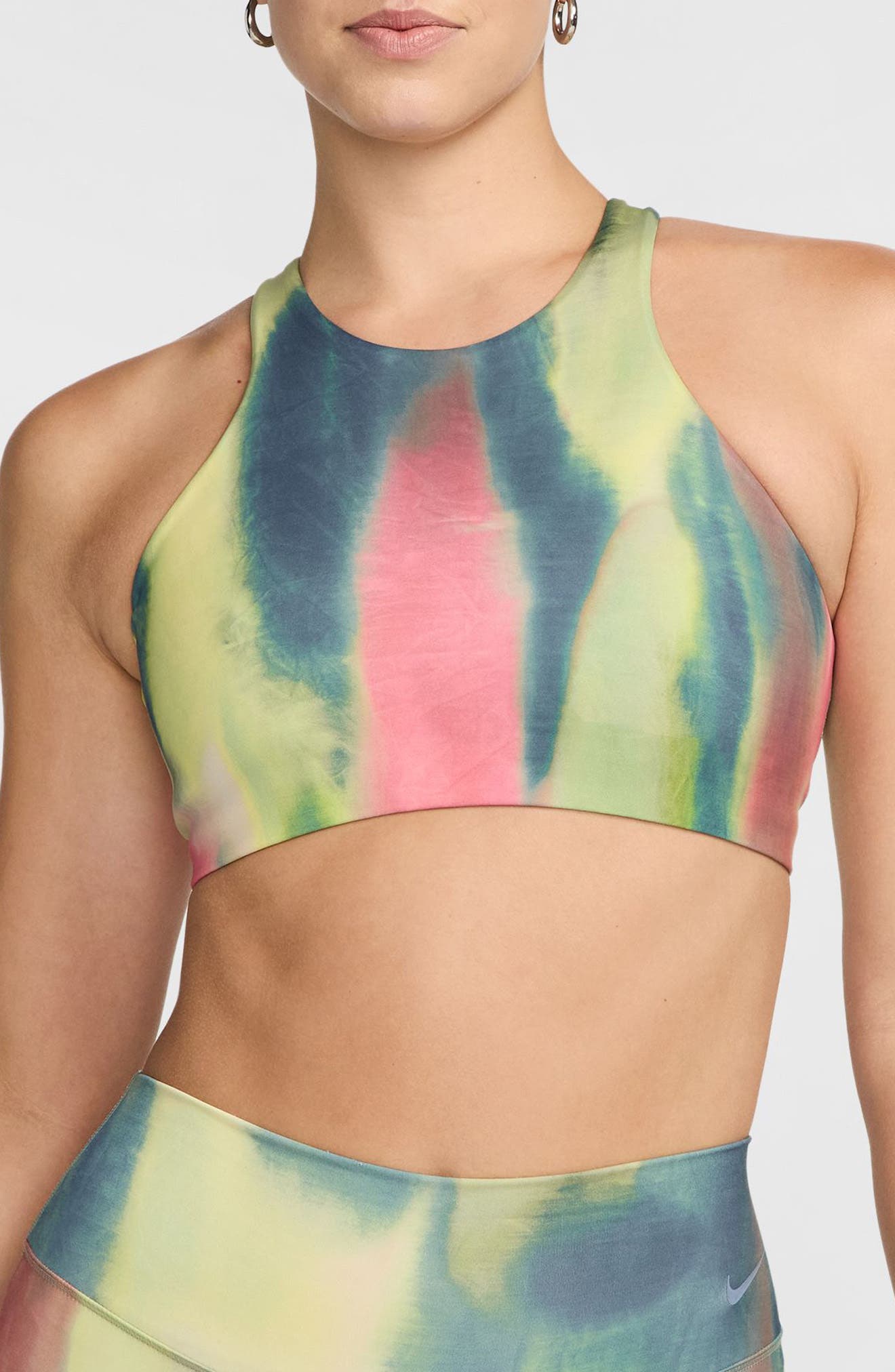 Nike Dri-FIT One High Neck Sports Bra in Aster Pink/Multi Jcg Cover