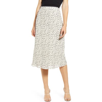 Socialite Print Bias Cut Skirt, Black