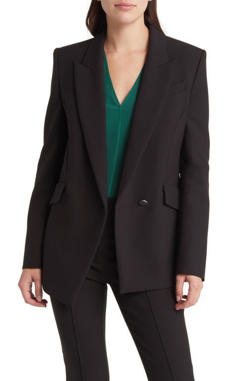 Hugo Boss Women's Regular-fit Jacket In Stretch Fabric With Asymmetric Front In Black