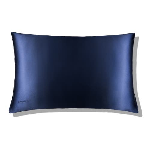 Drowsy Sleep Co . Queen Silk Pillowcase In Midnight Blue