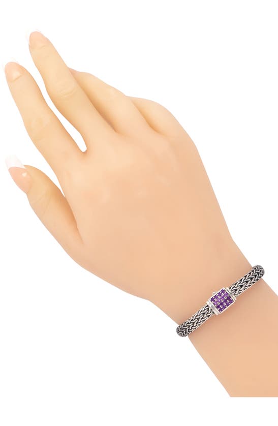 Devata Sterling Silver Semiprecious Stone Chain Bracelet In Silver Yellow