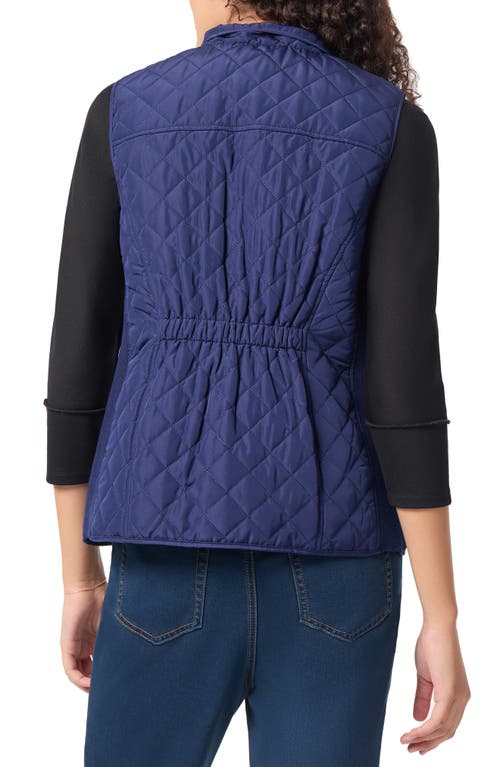 Shop Jones New York Quilted Vest In Pacific Navy