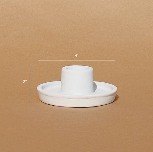 Osmos Studio Whirl Ceramic Candle Holder In Matte White