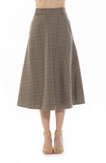 Alexia Admor Leonie Skirt In Mensplaid