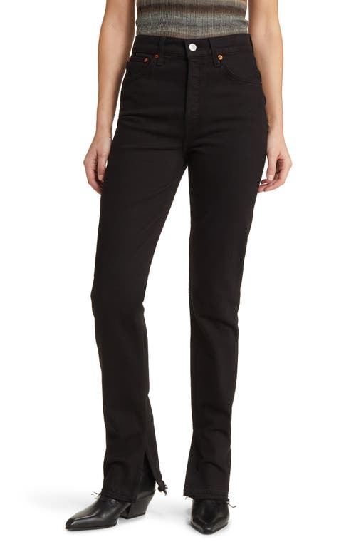 Re/Done '70s High Waist Skinny Bootcut Jeans Black at Nordstrom,