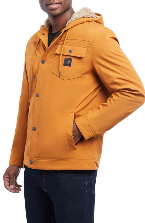 Lucky Brand Loki Workwear Soft Shell Faux Shearling Jacket In Tobacco