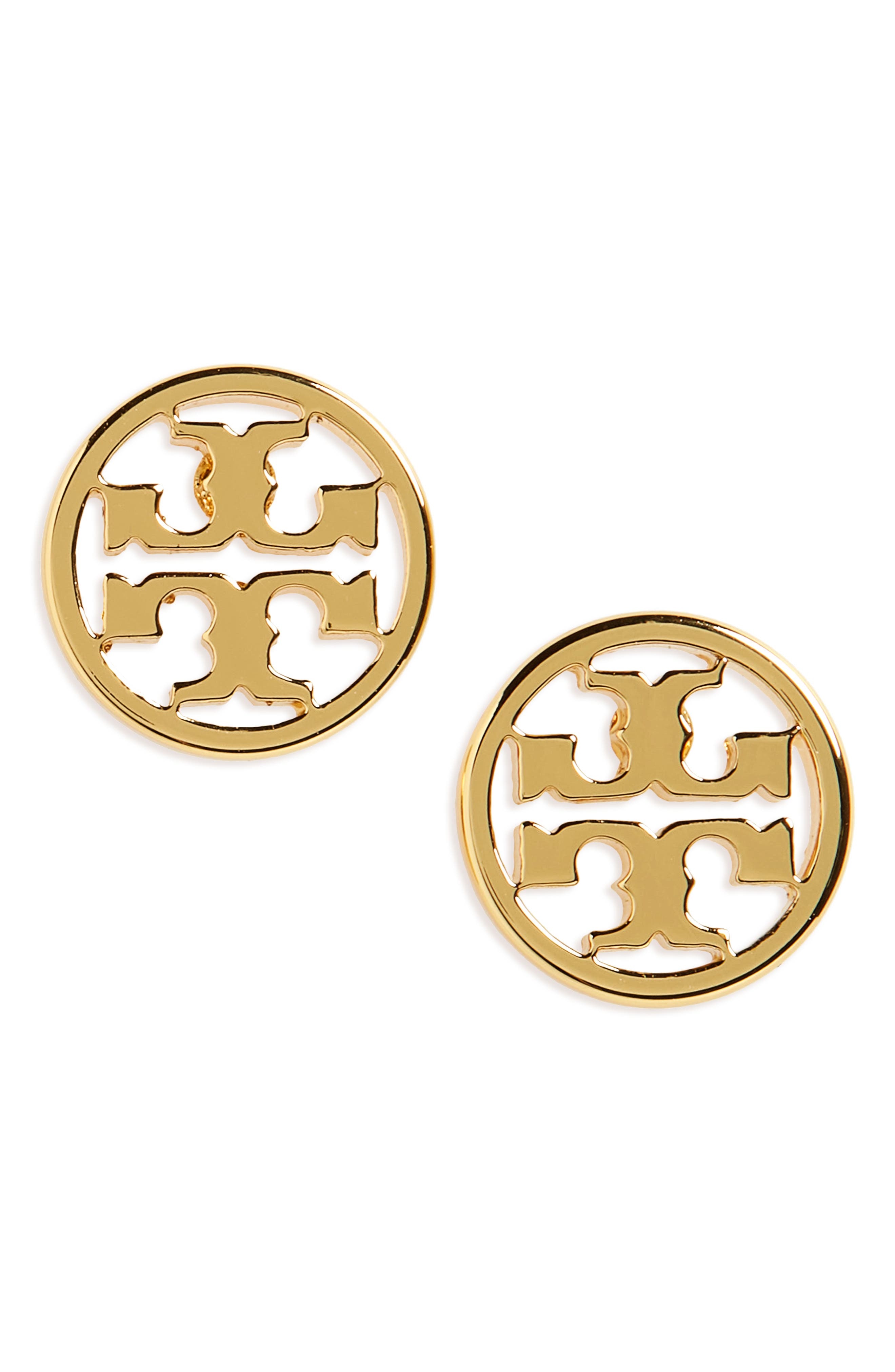 Tory Burch Circle Logo Stud Earrings in Tory Gold at Nordstrom