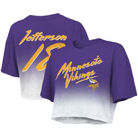 Women's New Era Purple Minnesota Vikings Contrast Sleeve Stripe V