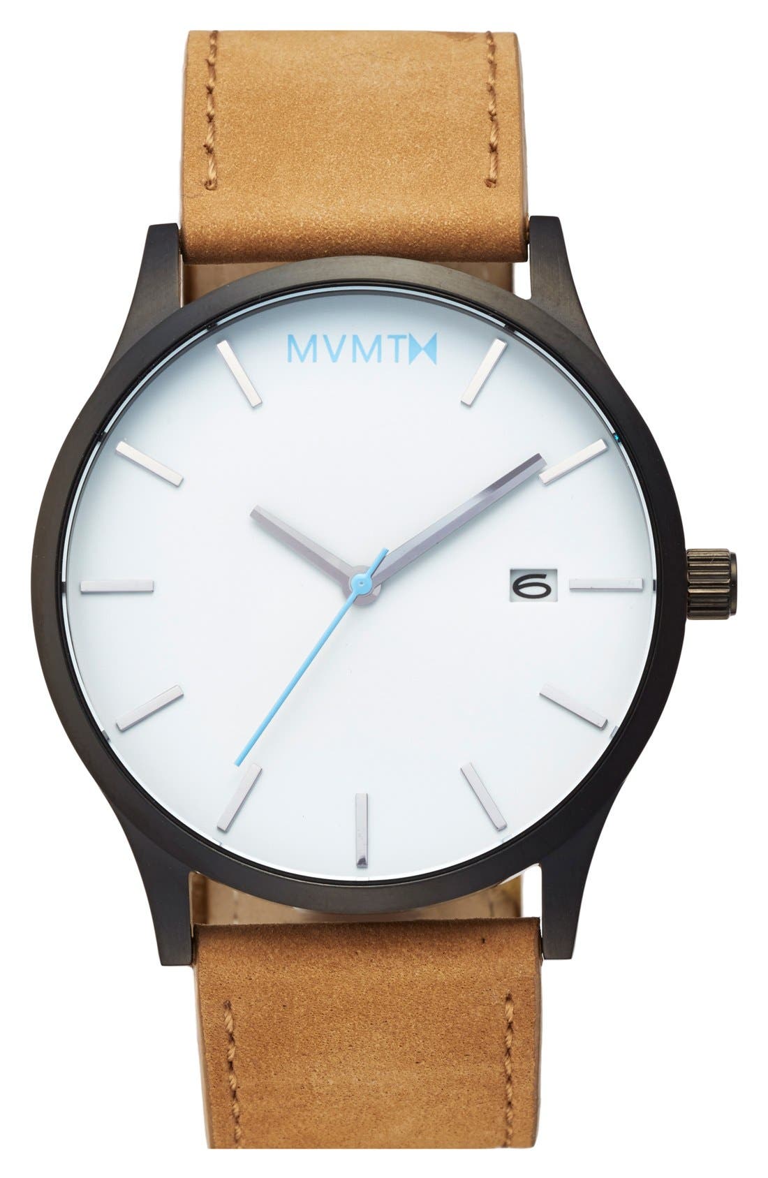 MVMT Leather Strap Watch, 45mm Nordstrom