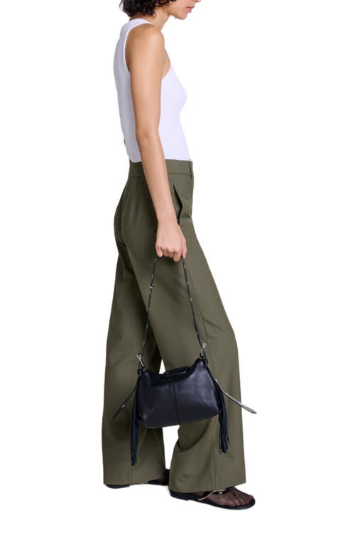 Shop Maje Straight-leg Suit Trousers In Khaki