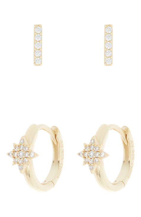 Cubic Zirconia Mismatched Earrings
