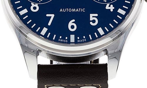 Shop Watchfinder & Co. Iwc  2019 Big Pilots Automatic Leather Strap Watch, 46.2mm In Black/blue