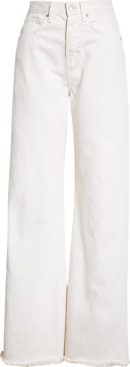 Taylor High Waist Fray Hem Wide Leg Jeans