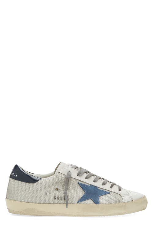 Shop Golden Goose Super-star Sneaker In Light Silver/white/blue