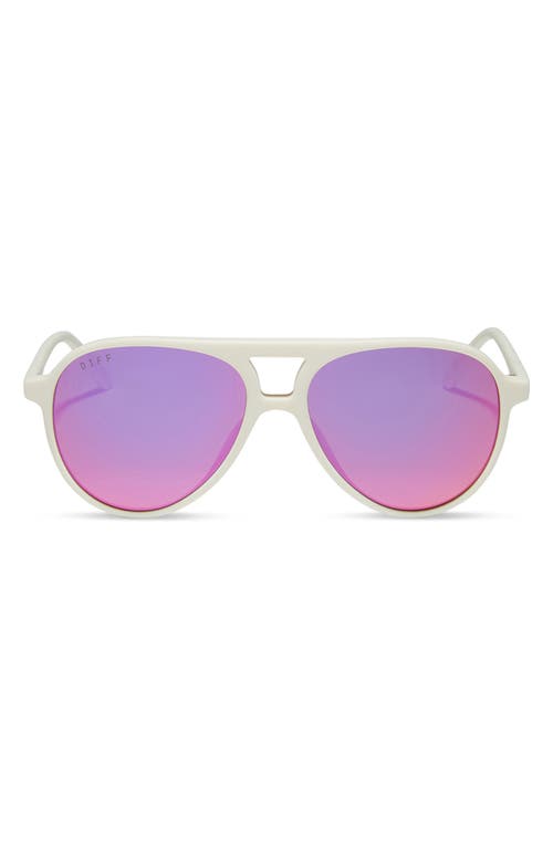 DIFF Tosca II 56mm Aviator Sunglasses in Pink Rush Mirror at Nordstrom