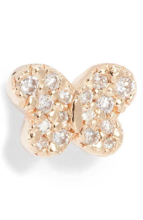 Anzie 14k Yellow Gold Love Letter Diamond Earrings In Gold/diamond