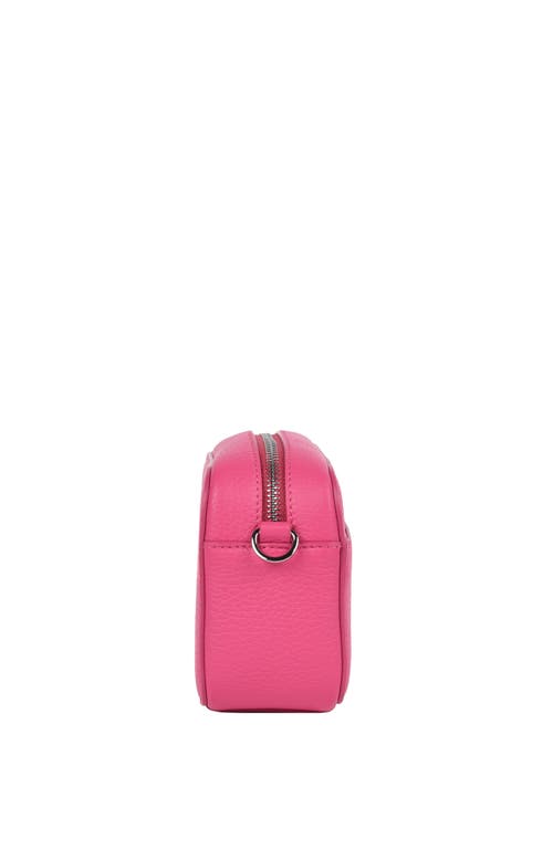 Shop Hyer Goods Upcycled Leather Crossbody Camera Bag In Fuschia