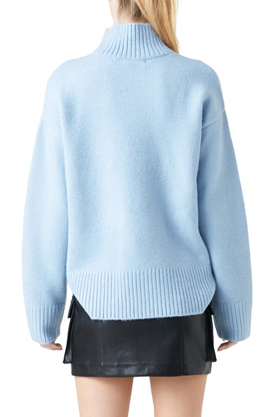 Shop Grey Lab Turtleneck Sweater In Light Blue