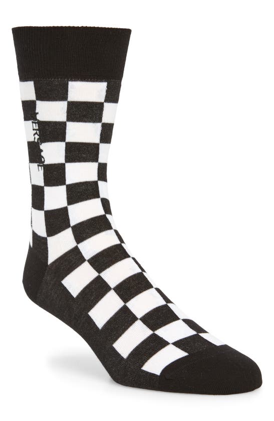 Shop Versace Athletic Crew Socks In Black White