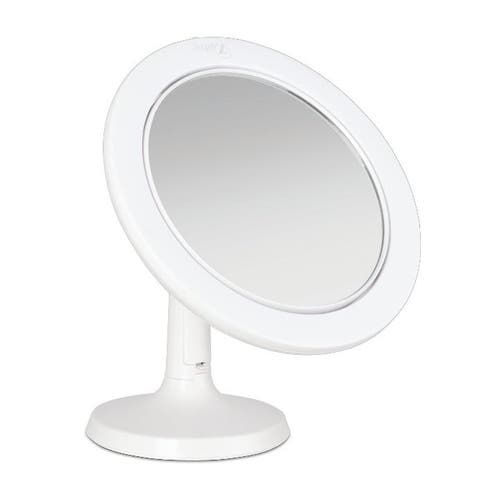Zadro Hudson Lighted Makeup Mirror With 8x/1x Magnifications & Suction Cup In White