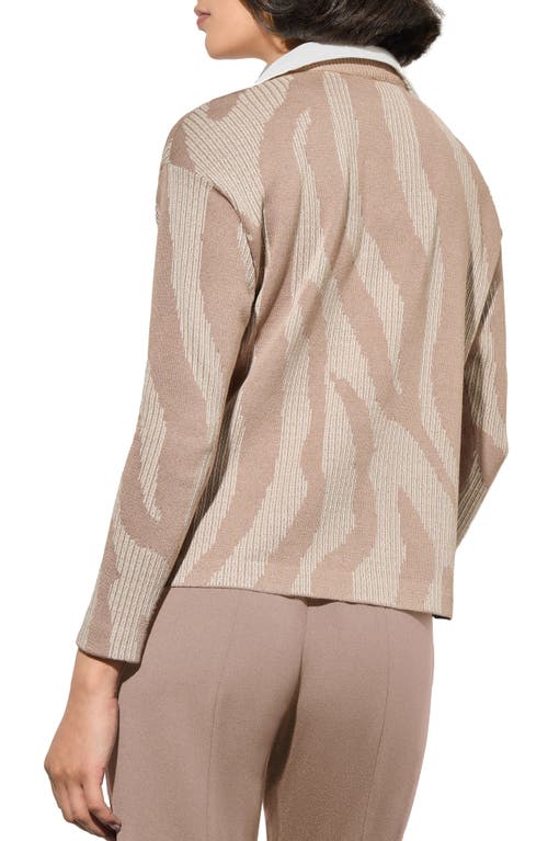 Ming Wang Layered Shirt & Cardigan In Java/white