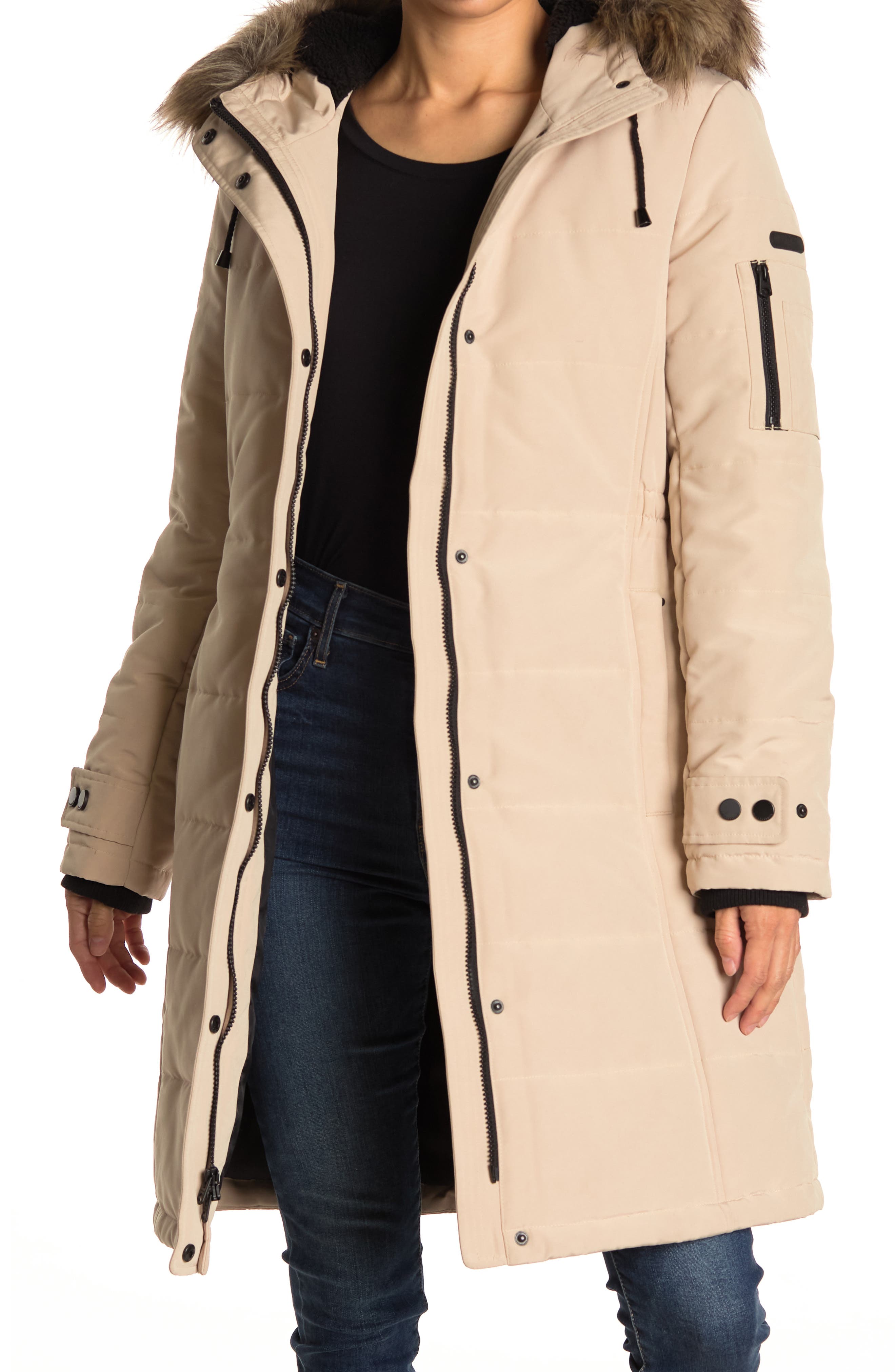 parka with real fur trim hood