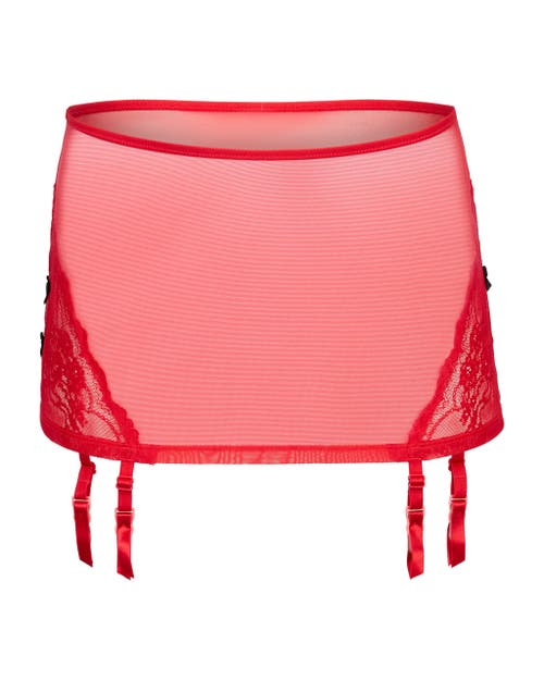 Adore Me Margeaux Garter Belt Lingerie In Dark Red