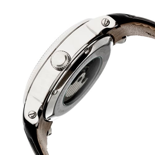 Heritor Automatic Aries Skeleton Dial Bracelet Watch In Black/white