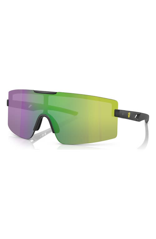 Scuderia Ferrari 43mm Rectangular Sunglasses In Matte Grey