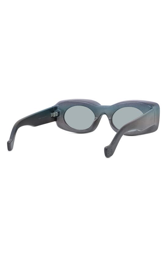 Shop Loewe X Paula's Ibiza 49mm Mirrored Oval Sunglasses In Black/ Other / Blue Mirror