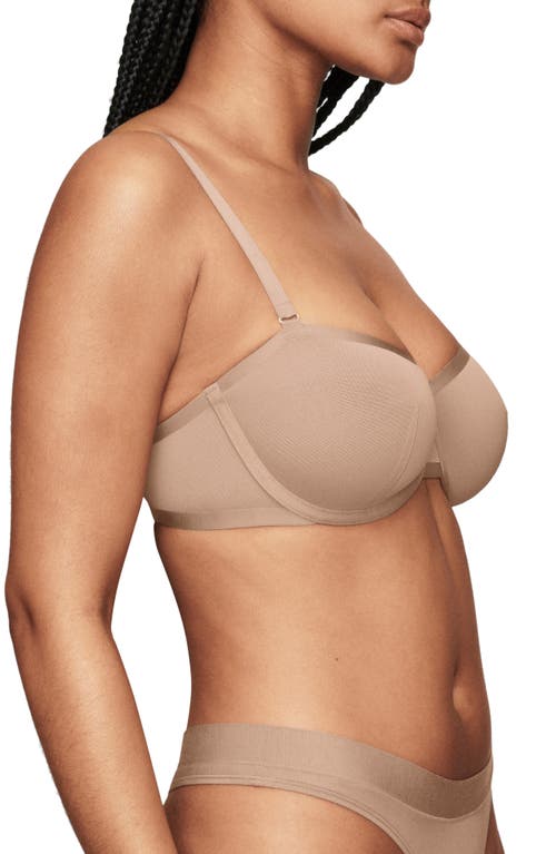 Shop Cuup The Balconette Mesh Underwire Bra In Taupe