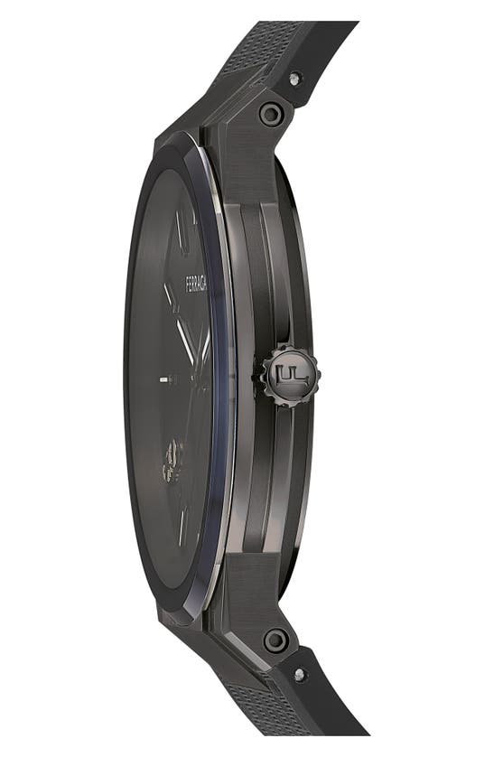 Shop Ferragamo Infinity Sapphire Silicone Strap Watch, 41mm In Ip Black