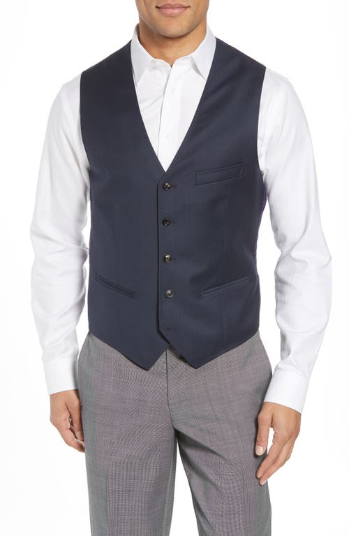 Ted Baker London Troy Slim Fit Solid Wool Vest in Blue