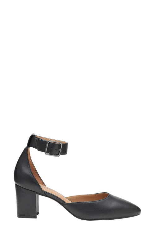 Shop Johnston & Murphy Vicki Ankle Strap Pump In Black Glove Leather