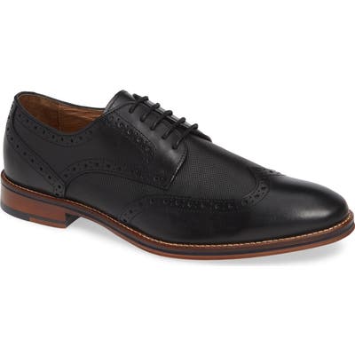Johnston & Murphy Conard Embossed Wingtip- Black