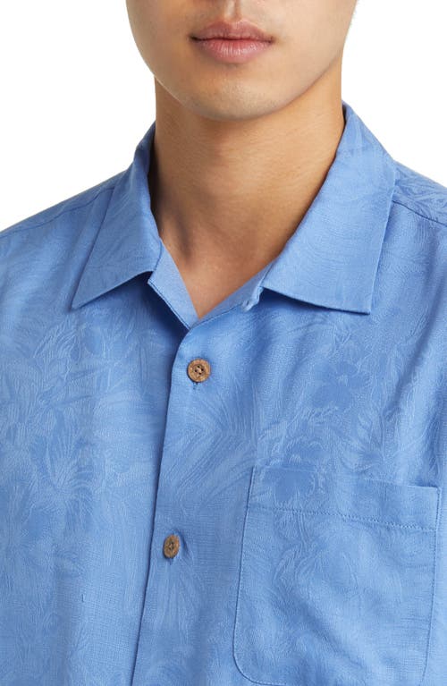 Shop Tommy Bahama Tropic Isles Short Sleeve Button-up Silk Shirt In Azul Mar