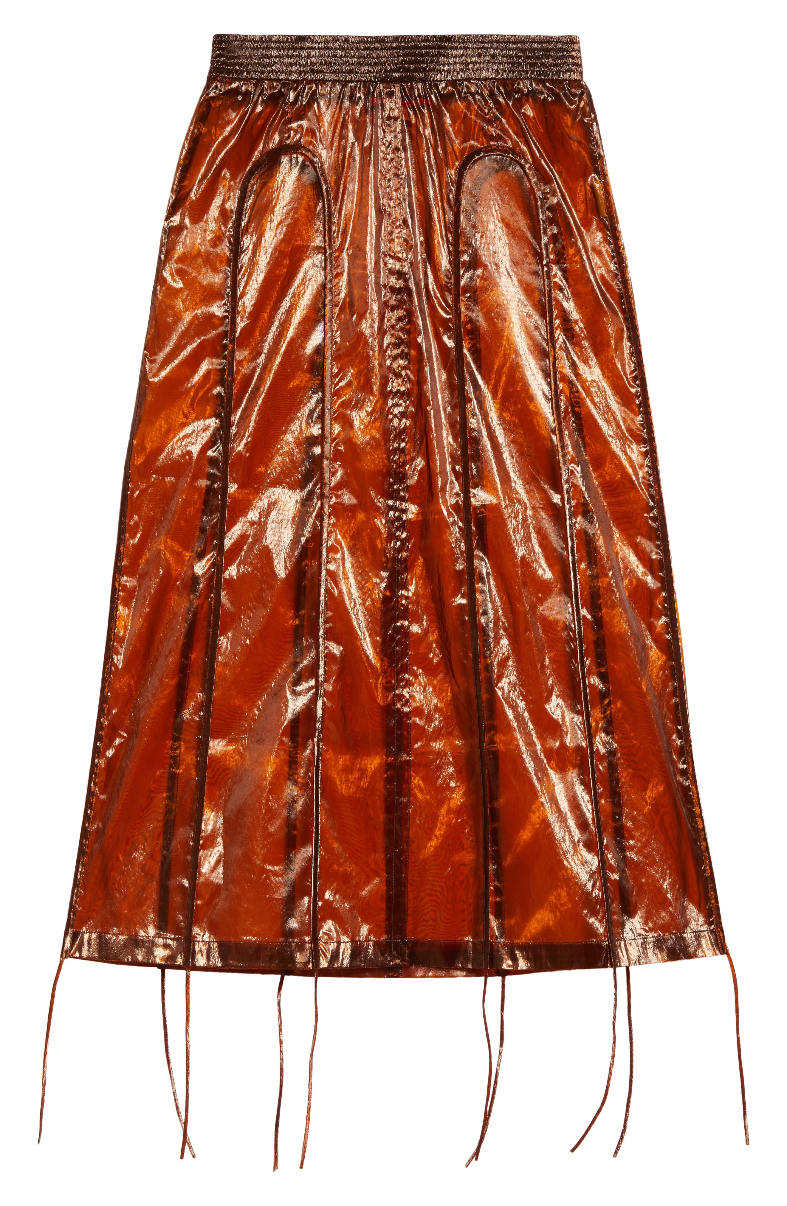 Eckhaus Latta Laminated Organza Skirt in Amber | Smart Closet