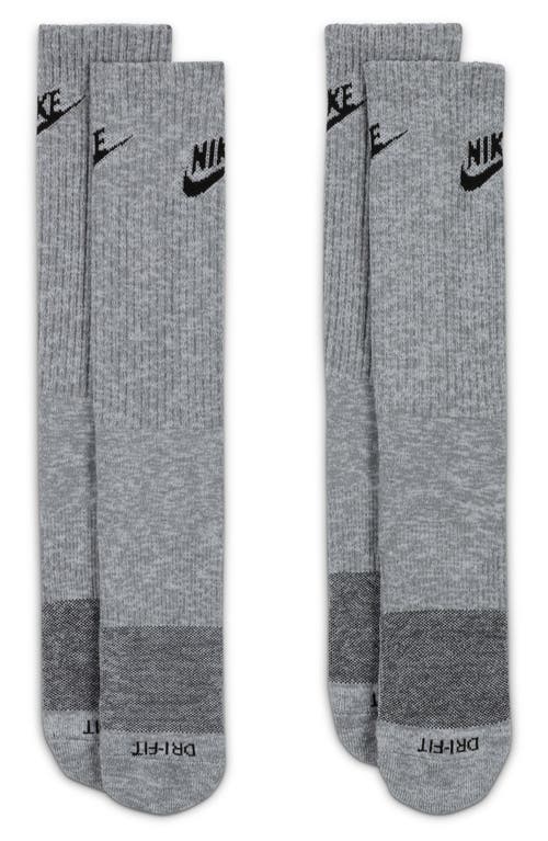 Nike Dri-fit Everyday Plush Cushioned Crew Socks In Particle Grey/black