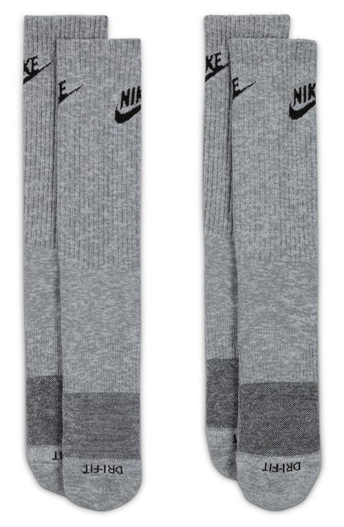 Shop Nike Dri-fit Everyday Plush Cushioned Crew Socks In Particle Grey/black