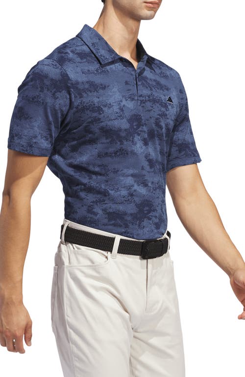 Shop Adidas Golf Go-to Print Performance Golf Polo In Collegiate Navy