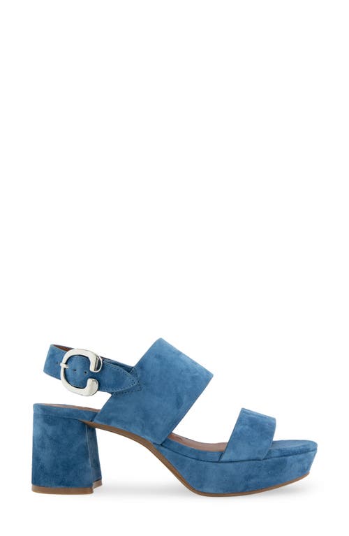 Shop Aerosoles Camera Platform Sandal In Indigo Suede