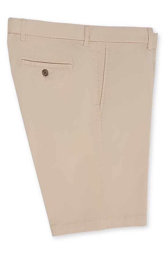 Shop Scott Barber Microsanded Cotton Stretch Twill Shorts In Khaki