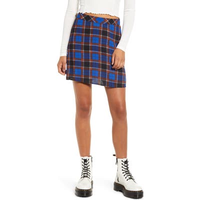 Bp. Print Mini Skater Skirt, Blue